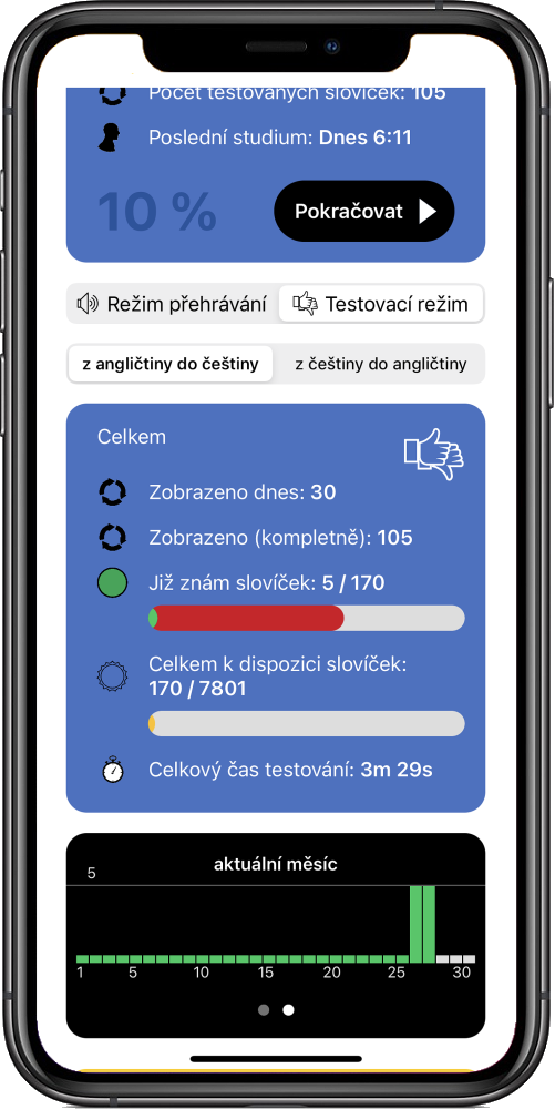 Ukázka jednoduchosti grafického rozhraní mobilní aplikace 